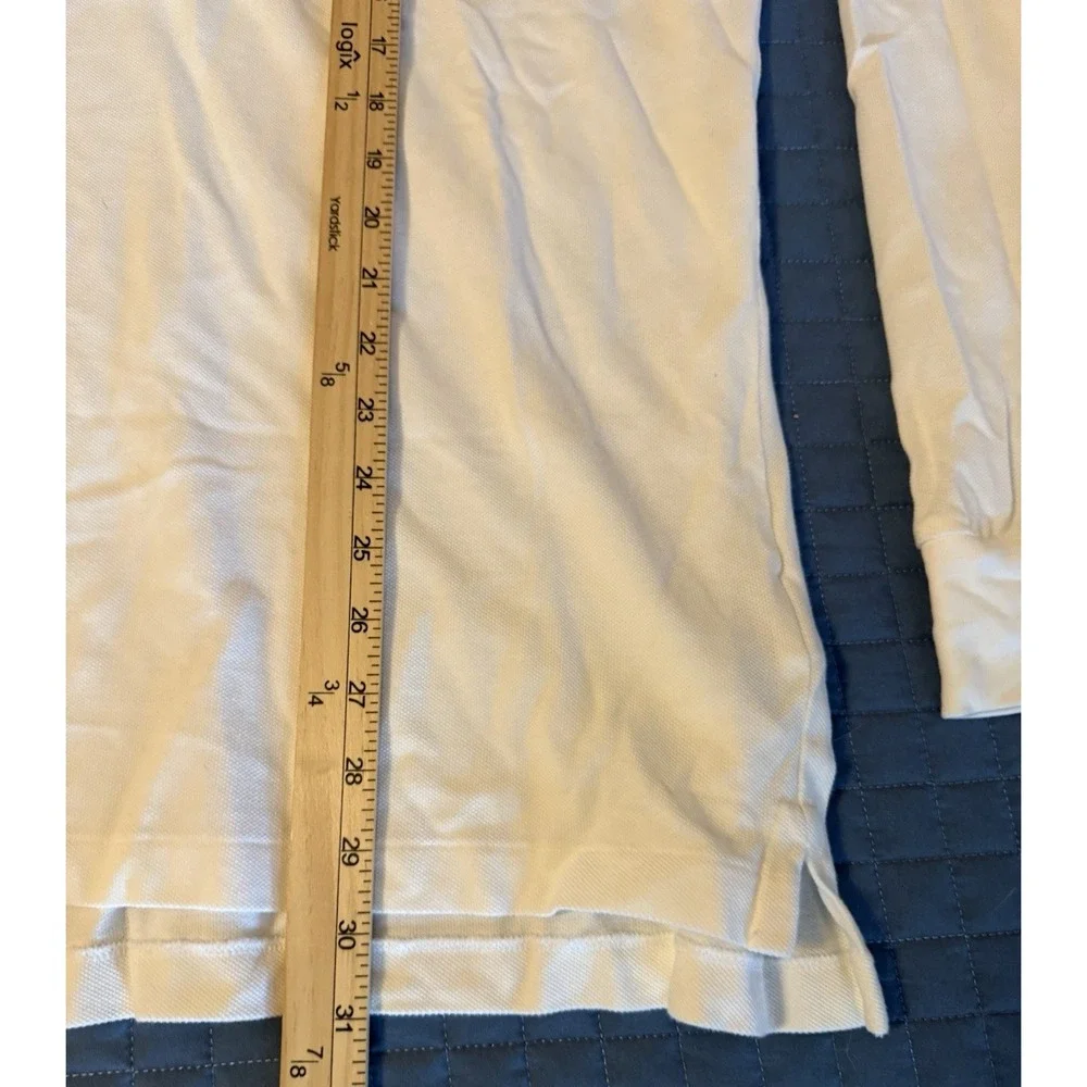 NWT Polo Ralph Lauren Polo Shirt Men XL White Long Sleeve Blue Pony 100% Cotton